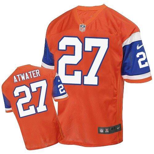 Nike Broncos #27 Steve Atwater Orange Throwback Men's Stitched NFL Elite Jersey